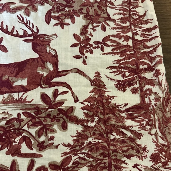 Pottery Barn Deer Toile Pillow Cover 24x24 Reversible - Picture 5 of 10